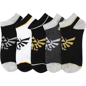 Legend of Zelda Socks 5pc Ankle Women Teen Girls Hylian Crest Triforce